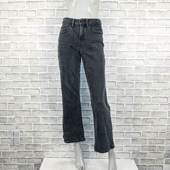 PORTER BLUE Women's Rebel Wide Leg Denim Jeans in Carbon black washed sz 25 - Picture 1 of 12
